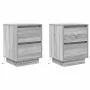 Mesillas de noche con luces LED 2 uds gris sonoma 38x34x50 cm de , Mesitas de noche - Ref: Foro24-861294, Precio: 101,20 €, D...