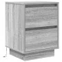 Mesillas de noche con luces LED 2 uds gris sonoma 38x34x50 cm de , Mesitas de noche - Ref: Foro24-861294, Precio: 101,20 €, D...