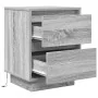 Mesillas de noche con luces LED 2 uds gris sonoma 38x34x50 cm de , Mesitas de noche - Ref: Foro24-861294, Precio: 101,20 €, D...