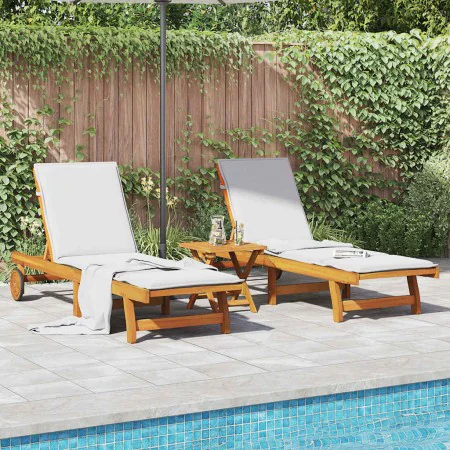 Tumbonas 2 unidades madera maciza de acacia by , Loungers - Ref: Foro24-3325193, Price: 342,33 €, Discount: %