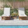 Tumbonas 2 unidades madera maciza de acacia by , Loungers - Ref: Foro24-3325193, Price: 342,33 €, Discount: %