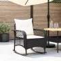 Silla mecedora de jardín con cojines ratán sintético negro by , Garden chairs - Ref: Foro24-4104193, Price: 115,83 €, Discoun...