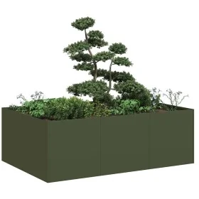 Jardinera acero verde oliva 120x80x40cm de , Maceteros y jardineras - Ref: Foro24-860748, Precio: 93,85 €, Descuento: %