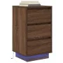 Mesilla de noche con luces LED roble marrón 38x34x65 cm de , Mesitas de noche - Ref: Foro24-861307, Precio: 72,29 €, Descuent...