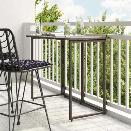 Mesa de jardín plegable marrón 90x51x75 cm ratán sintético de , Mesas de jardín - Ref: Foro24-4108255, Precio: 80,13 €, Descu...