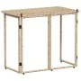 Mesa de jardín plegable ratán sintético beige 90x51x75 cm by , Garden tables - Ref: Foro24-4108257, Price: 80,59 €, Discount: %