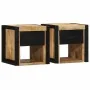 Mesitas de noche 2 uds 40x35x40 cm madera maciza rugosa mango by , Nightstands - Ref: Foro24-4015951, Price: 156,99 €, Discou...