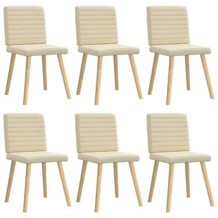 Sillas de comedor 6 unidades tela color crema by , dining chairs - Ref: Foro24-3315551, Price: 296,03 €, Discount: %