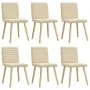 Sillas de comedor 6 unidades tela color crema by , dining chairs - Ref: Foro24-3315551, Price: 296,03 €, Discount: %