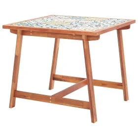 Mesa de comedor de jardín madera acacia superficie azulejos by , Garden tables - Ref: Foro24-46316, Price: 210,21 €, Discount: %