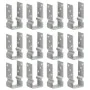 Anclajes de valla 12 uds acero galvanizado plateado 7x6x15 cm by , Spikes for anchoring in the ground - Ref: Foro24-145328, P...