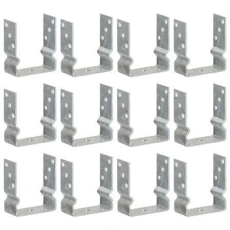 Anclajes de valla 12 uds acero galvanizado plateado12x6x15 cm de , Puntas para anclaje en el suelo - Ref: Foro24-145340, Prec...