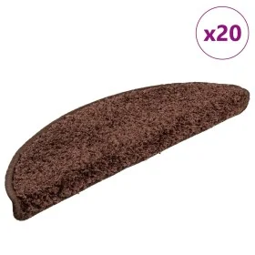 Alfombrilla escalera 20 uds marrón 56x17x3 cm de , Alfombrillas para escalones - Ref: Foro24-3365840, Precio: 84,78 €, Descue...