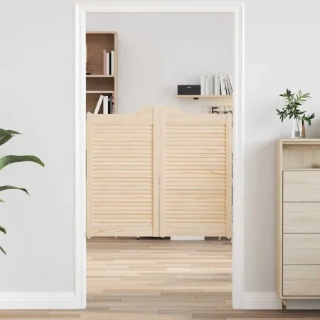 Puertas batientes diseño de lamas 2 par 90x100cm madera pino by , Doors for the home - Ref: Foro24-4107133, Price: 95,99 €, D...