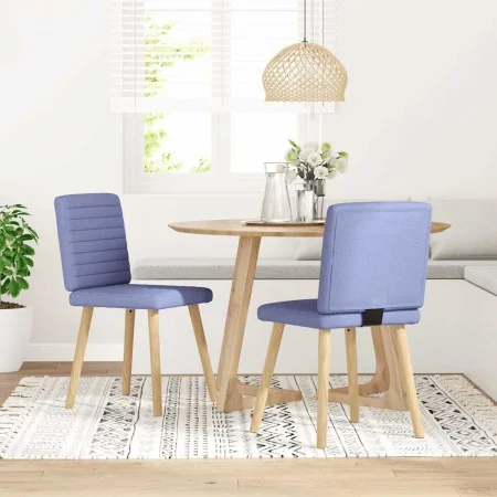 Sillas de comedor 2 uds tela azul jeans de , Sillas de comedor - Ref: Foro24-4101184, Precio: 103,21 €, Descuento: %