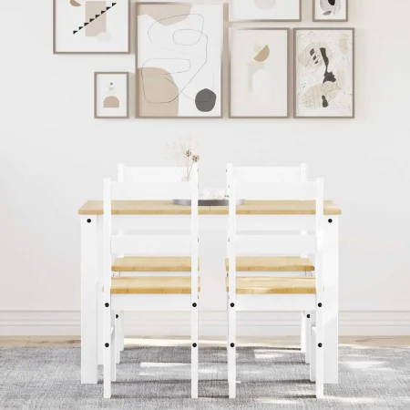 Juego de comedor Panama 5 pzas madera maciza de pino blanco by , Furniture sets for kitchens and dining rooms - Ref: Foro24-3...