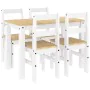 Juego de comedor Panama 5 pzas madera maciza de pino blanco by , Furniture sets for kitchens and dining rooms - Ref: Foro24-3...