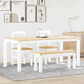 Juego de comedor Panama 4 pzas madera maciza de pino blanco by , Furniture sets for kitchens and dining rooms - Ref: Foro24-3...