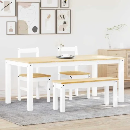Juego de comedor Panama 4 pzas madera maciza de pino blanco by , Furniture sets for kitchens and dining rooms - Ref: Foro24-3...