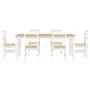 Juego de comedor Panama 7 pzas madera maciza de pino blanco by , Furniture sets for kitchens and dining rooms - Ref: Foro24-3...
