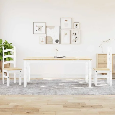 Juego de comedor Panama 3 pzas madera maciza de pino blanco by , Furniture sets for kitchens and dining rooms - Ref: Foro24-3...