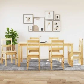 Juego de comedor Panama 7 pzas madera maciza de pino by , Furniture sets for kitchens and dining rooms - Ref: Foro24-3345191,...