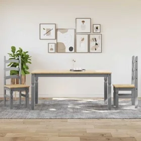 Juego de comedor Panama 3 pzas madera maciza de pino gris by , Furniture sets for kitchens and dining rooms - Ref: Foro24-334...