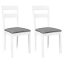 Sillas de comedor con cojines 2uds madera maciza blanco caucho by , dining chairs - Ref: Foro24-4102384, Price: 93,32 €, Disc...