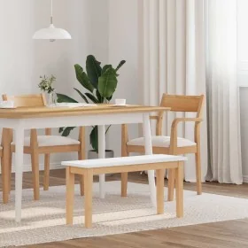 Banco 90 cm madera maciza caucho blanco by , Dining and kitchen benches - Ref: Foro24-4102598, Price: 70,35 €, Discount: %
