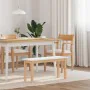 Banco 90 cm madera maciza caucho blanco de , Bancos de comedor y cocina - Ref: Foro24-4102598, Precio: 70,34 €, Descuento: %