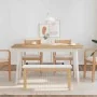 Banco 90 cm madera maciza caucho blanco de , Bancos de comedor y cocina - Ref: Foro24-4102598, Precio: 70,34 €, Descuento: %