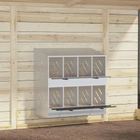 Nido para gallinas con 8 compartimentos plateado galvanizado by , Cages and habitats for small animals - Ref: Foro24-864350, ...