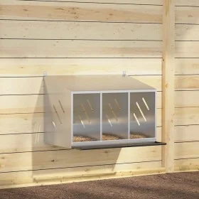 Nido para gallinas con 3 compartimentos plateado galvanizado by , Cages and habitats for small animals - Ref: Foro24-864346, ...