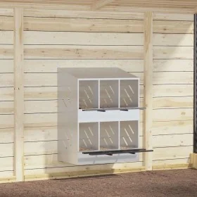 Nido para gallinas con 6 compartimentos plateado galvanizado by , Cages and habitats for small animals - Ref: Foro24-864352, ...