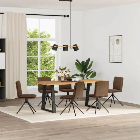 Sillas de comedor 6 unidades piel de ante artificial marrón von , Essstühle - Ref: Foro24-3315648, Preis: 332,50 €, Rabatt: %