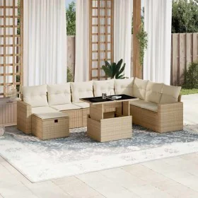 Set de sofás de jardín con cojines 9 pzas ratán sintético beige by , Garden sets - Ref: Foro24-3274868, Price: 658,07 €, Disc...