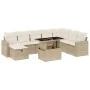 Set de sofás de jardín con cojines 9 pzas ratán sintético beige by , Garden sets - Ref: Foro24-3274868, Price: 658,07 €, Disc...