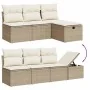 Set de sofás de jardín con cojines 9 pzas ratán sintético beige by , Garden sets - Ref: Foro24-3274868, Price: 658,07 €, Disc...