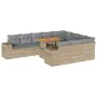 Set sofás jardín y cojines 10 pzas ratán sintético acacia beige by , Garden sets - Ref: Foro24-3327426, Price: 828,33 €, Disc...
