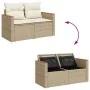 Set sofás jardín y cojines 5 pzas ratán sintético acacia beige by , Garden sets - Ref: Foro24-3327432, Price: 399,68 €, Disco...