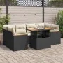 Set sofás jardín y cojines 6 pzas ratán sintético acacia negro by , Garden sets - Ref: Foro24-3327451, Price: 476,76 €, Disco...