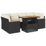 Set sofás jardín y cojines 6 pzas ratán sintético acacia negro by , Garden sets - Ref: Foro24-3327451, Price: 476,76 €, Disco...