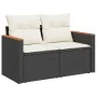 Set sofás jardín y cojines 6 pzas ratán sintético acacia negro by , Garden sets - Ref: Foro24-3327451, Price: 476,76 €, Disco...
