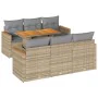 Set sofás jardín y cojines 7 pzas ratán sintético acacia beige by , Garden sets - Ref: Foro24-3327447, Price: 508,61 €, Disco...