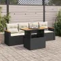 Set sofás jardín y cojines 5 pzas ratán sintético acacia negro von , Gartensets - Ref: Foro24-3327430, Preis: 331,00 €, Rabat...