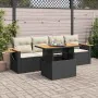 Set sofás jardín y cojines 5 pzas ratán sintético acacia negro by , Garden sets - Ref: Foro24-3327542, Price: 349,90 €, Disco...