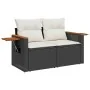 Set sofás jardín y cojines 5 pzas ratán sintético acacia negro by , Garden sets - Ref: Foro24-3327542, Price: 349,90 €, Disco...