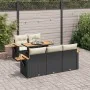 Set sofás jardín y cojines 6 pzas ratán sintético acacia negro by , Garden sets - Ref: Foro24-3327549, Price: 458,06 €, Disco...