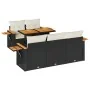 Set sofás jardín y cojines 6 pzas ratán sintético acacia negro by , Garden sets - Ref: Foro24-3327549, Price: 458,06 €, Disco...