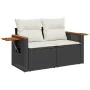 Set sofás jardín y cojines 7 pzas ratán sintético acacia negro by , Garden sets - Ref: Foro24-3327563, Price: 492,12 €, Disco...